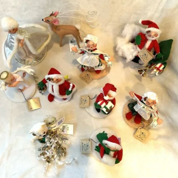Lot (10) Vintage 90’s-2000 Annalee Christmas Dolls Santa Angel Reindeer - Picture 2 of 11